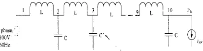 Figure 2: Distribution line feeder with lumped 