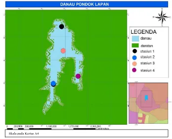 Gambar 2. Lokasi Penelitian di Danau Pondok Lapan Kecamatan Salapian    Kabupaten Langkat 