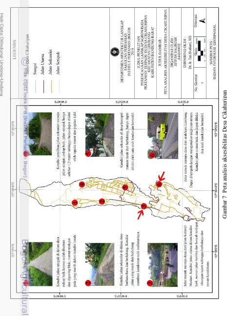 Gambar 7  Peta analisis aksesibilitas Desa Cikahuripan 