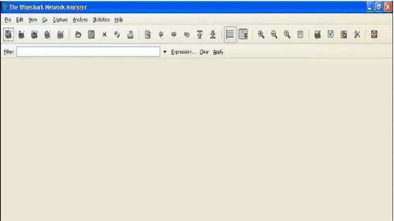 Gambar 3.4 Tampilan utama Wireshark
