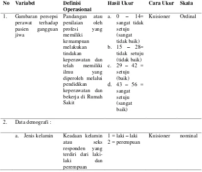 Tabel 1 Definisi Operasional 
