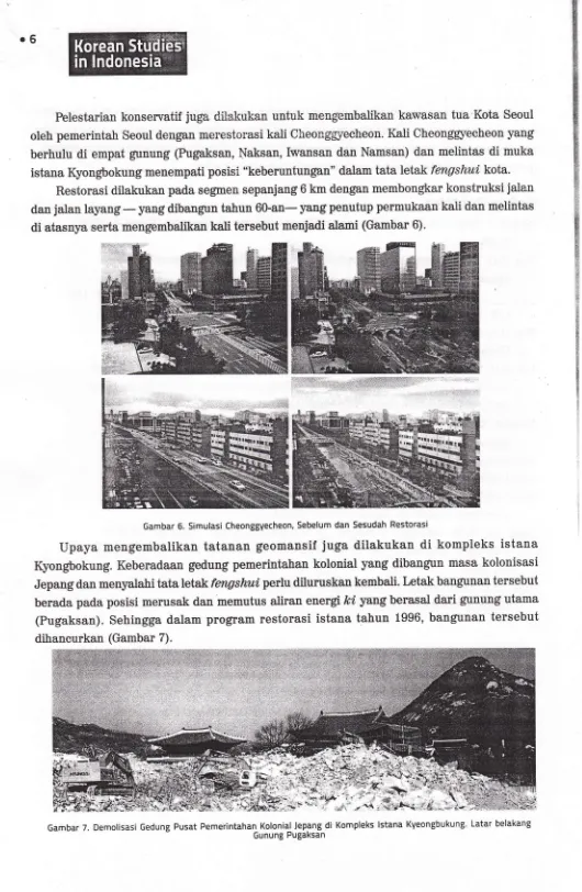Gambar 6. Simulasi Cheonggyecheon, Sebelum dan Sesudah Restorasi
