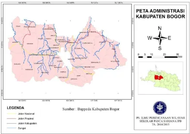 Gambar 7 Peta Lokasi Wilayah Penelitian (Kabupaten Bogor) 