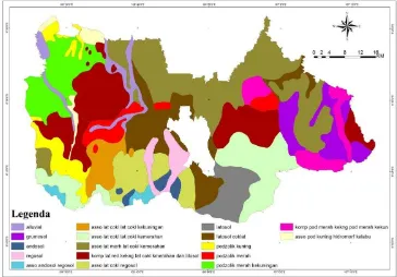Gambar 15 Luas (ha) dan persentase (%) sebaran geologi di Kabupaten Bogor 