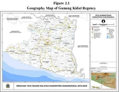 Figure 2.1 Geography Map of Gunung Kidul Regency 