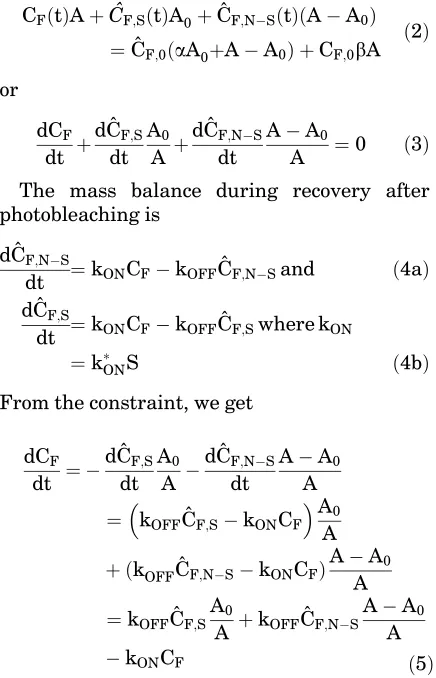 Figure (1). Let the area of photobleach be A0 and
