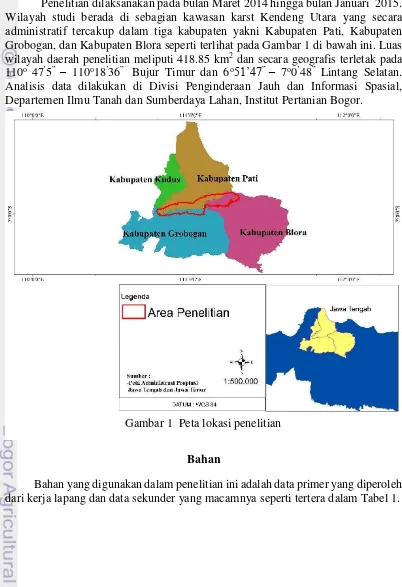 Gambar 1  Peta lokasi penelitian 