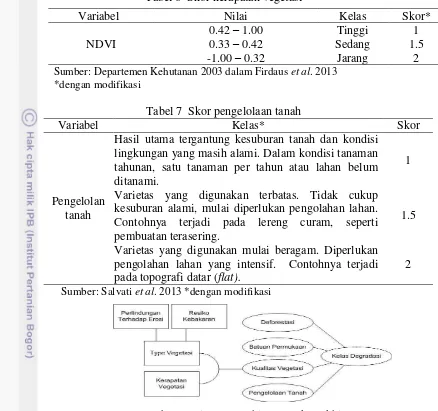 Tabel 6  Skor kerapatan vegetasi 