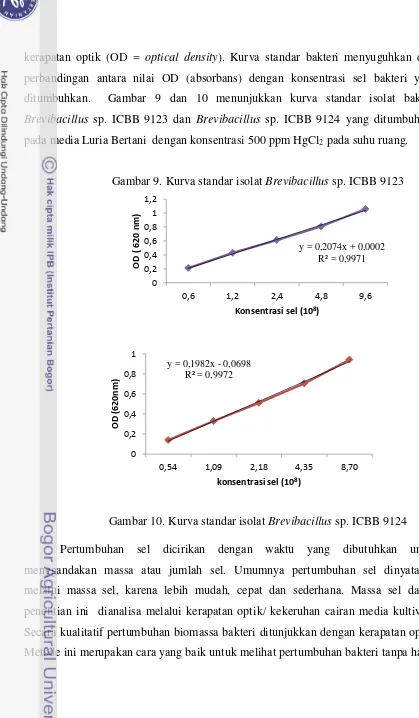 Gambar 9. Kurva standar isolat Brevibacillus sp. ICBB 9123 