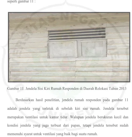 Gambar 11. Jendela Sisi Kiri Rumah Responden di Daerah Relokasi Tahun 2013  