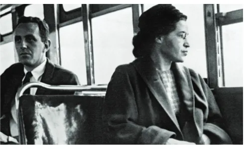 Gambar 3.2 Rosa Parks di bus yang tersegregasi di Montgomery