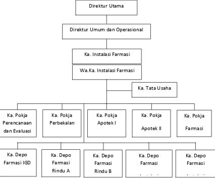 Gambar 3.1 Struktur Organisasi Instalasi Farmasi RSUP H. Adam Malik