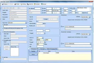 Gambar 3.7Tampilan Menu Output Data Sistem Komputerisasi Kantor Pertanahan