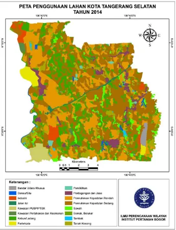 Gambar 5 Peta penggunaan lahan Kota Tangerang Selatan tahun 2014  