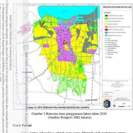 Gambar 3 Rencana zona penggunaan lahan tahun 2030 