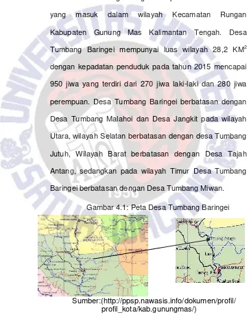 Gambar 4.1: Peta Desa Tumbang Baringei 