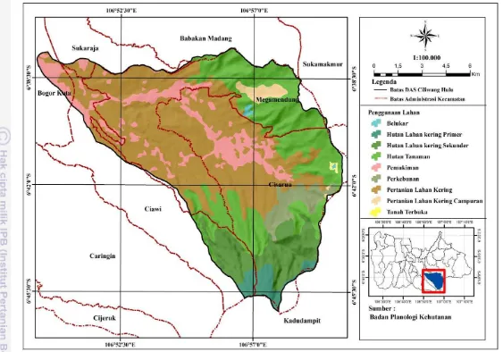 Gambar 4.4 Peta penggunaan lahan DAS Ciliwung Hulu
