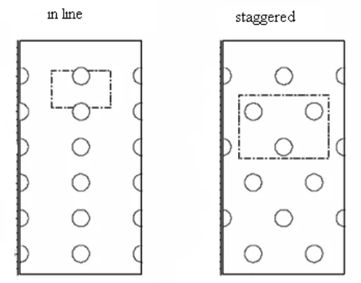 Figure 1.1: Schematic cross-section of the tube arrays         used in investigation. 