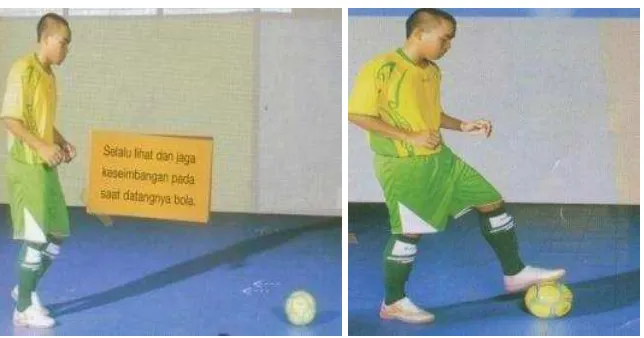 Gambar 2 : Teknik Dasar Menahan Bola (control) (Sumber : Justinus Lhaksana, 2011 : 31) 