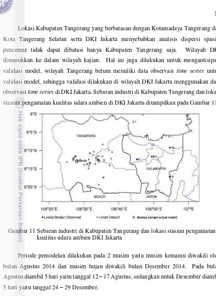 Gambar 11 Sebaran industri di Kabupaten Tangerang dan lokasi stasiun pengamatan 