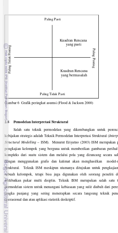 Gambar 6 Grafik peringkat asumsi (Flood & Jackson 2000)