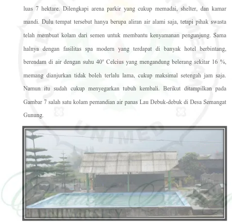 Gambar 7 salah satu kolam pemandian air panas Lau Debuk-debuk di Desa Semangat 