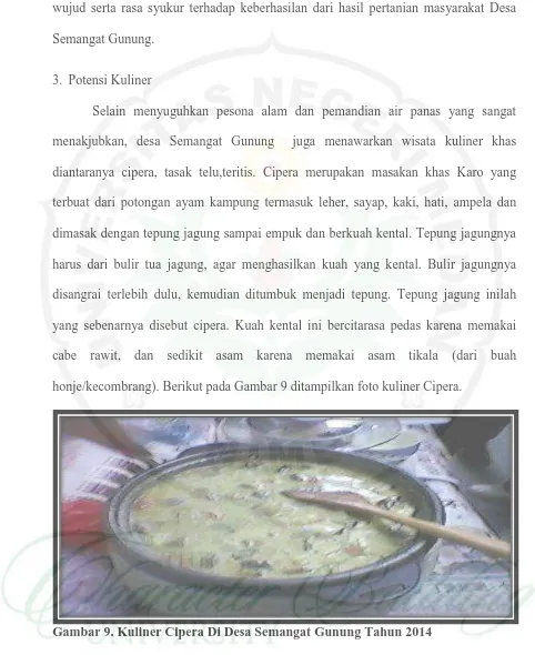 Gambar 9. Kuliner Cipera Di Desa Semangat Gunung Tahun 2014 