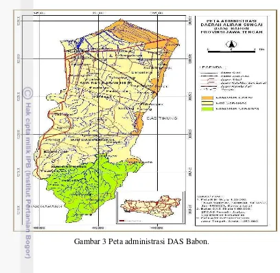 Gambar 3 Peta administrasi DAS Babon. 