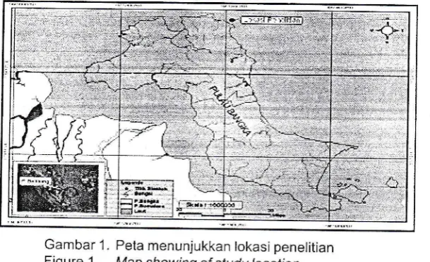 Gambar 1. Peta menunjukkan lokasi penelitian1. 