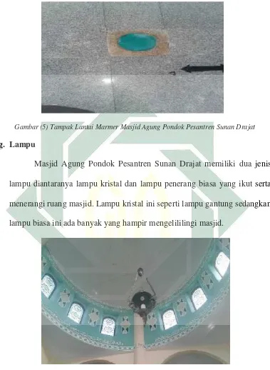Gambar (5) Tampak Lantai Marmer Masjid Agung Pondok Pesantren Sunan Drajat