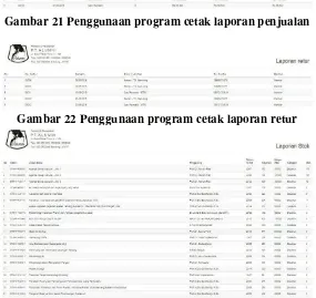 Gambar 20 Penggunaan program cetak retur 