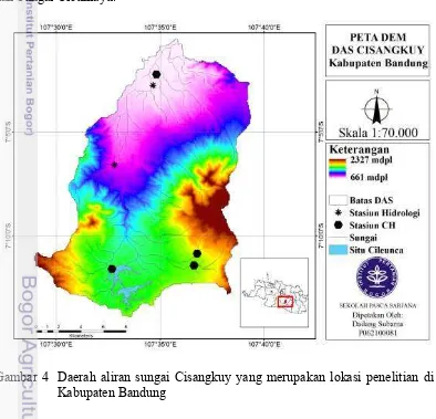 Gambar 4  Daerah aliran sungai Cisangkuy yang merupakan lokasi penelitian di 