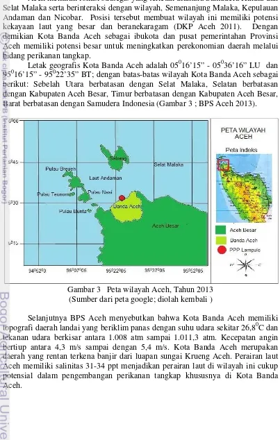 Gambar 3   Peta wilayah Aceh, Tahun 2013 