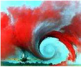 Figure 2.1: A vortex is created by the passage of an aircraft wing.