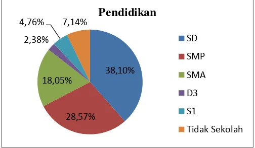 Gambar 2. Distribusi Pendidikan Responden di RS Paru Sidawangi, Cirebon,  Jawa Barat 