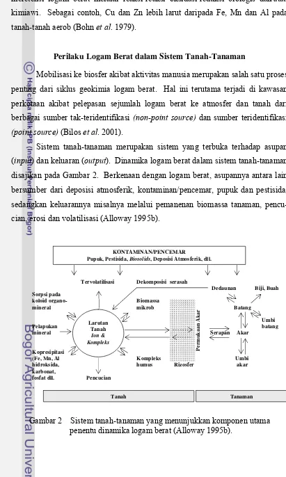 Gambar 2    Sistem tanah-tanaman yang menunjukkan komponen utama  