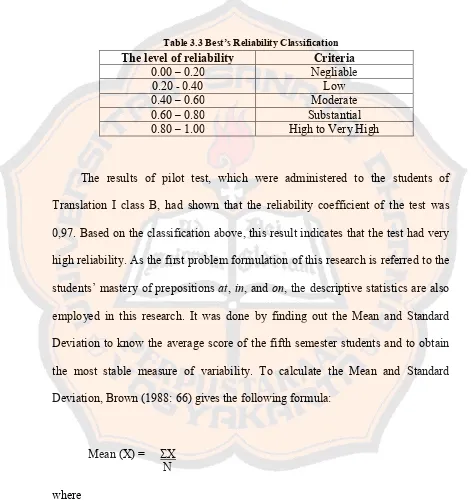 Table 3.3 Best’s Reliability Classification