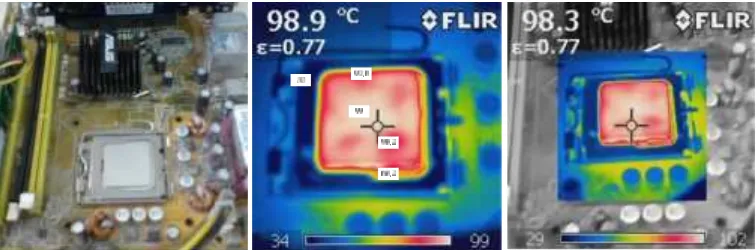 Gambar 7 Temperatur maksimum permukaan prosessor Pentium 4 2.4 GHZ