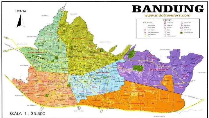 Gambar 2. 1. Peta Geografis Kota Bandung7 