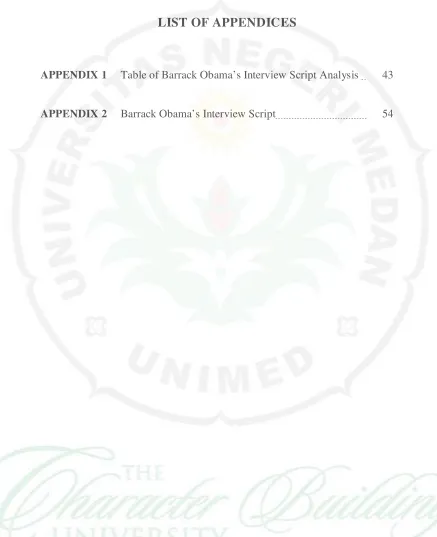 Table of Barrack Obama’s Interview Script Analysis   
