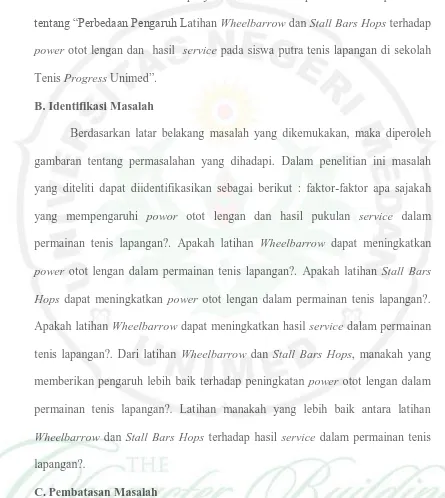 gambaran tentang permasalahan yang dihadapi. Dalam penelitian ini masalah 