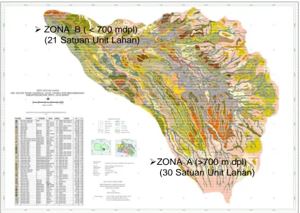 Gambar 4 Peta Satuan Unit Lahan di DAS Ciliwung Hulu 