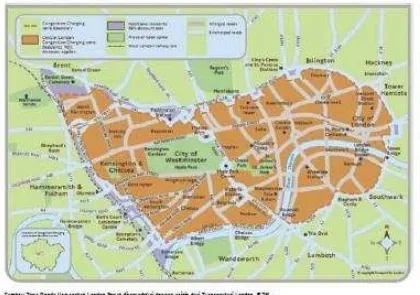 Gambar 1. Zona Kemacetan Kota London Tahun 2007 