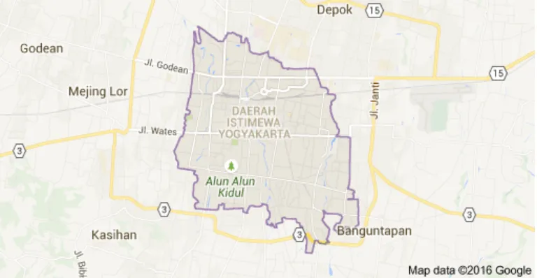 Gambar 2.1 Peta Kota Yogyakarta 