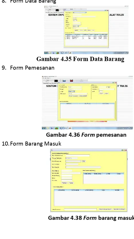 Gambar 4.35 Form Data Barang  