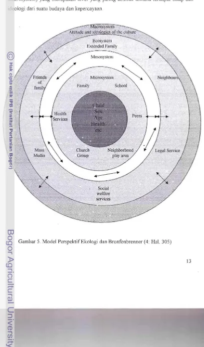 Gambar 5. Model PerspektifEkologi dan Branfenbrenner (4: HaL 305) 
