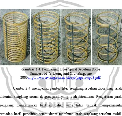 Gambar 2.4. Penulangan fiber Spiral Sebelum Dicor Sumber : H. Y. Leung and C. J. Burgoyne 