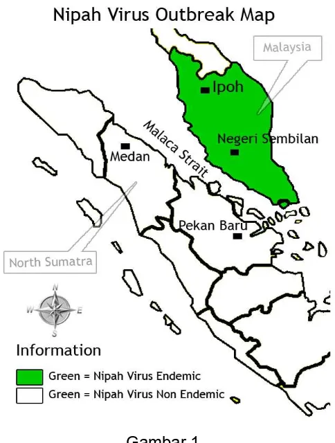 Gambar 1. Pemetaan geografis Provinsi Sumatera Utara, Indonesia terkait dengan 