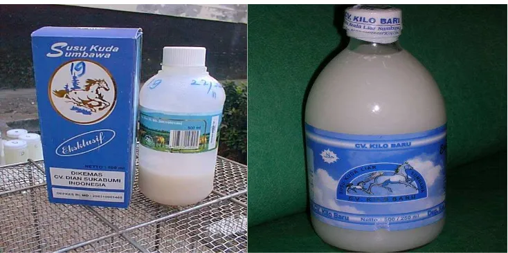 Gambar 17. Kemasan botol komersil oleh CV. Rachman Ali Belo, di Mataram dan                 kemasan botol komersil di Dompu
