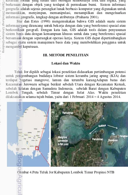 Gambar 4.Peta Teluk Jor Kabupaten Lombok Timur Propinsi NTB 